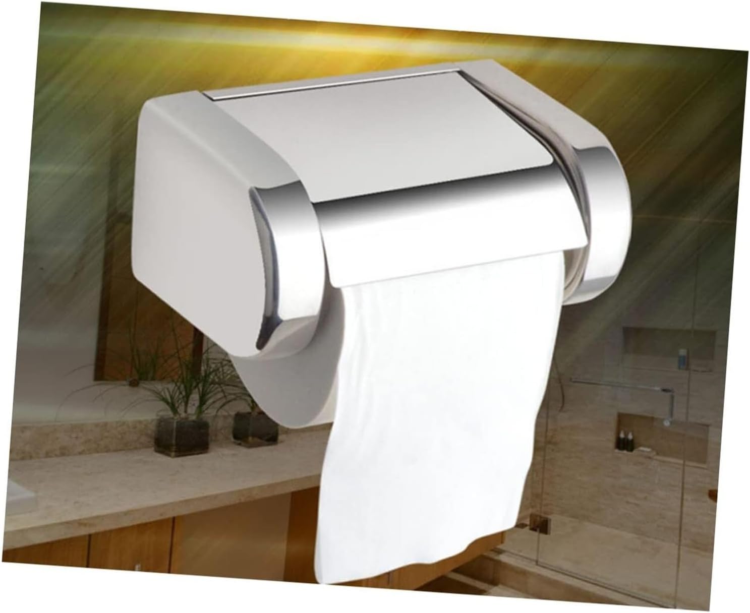 Toilet Paper Holder Sealed Stainless Steel Tissue Holder Bathroom Storage Shelf Roll Paper Rack for Home Tissue Roll