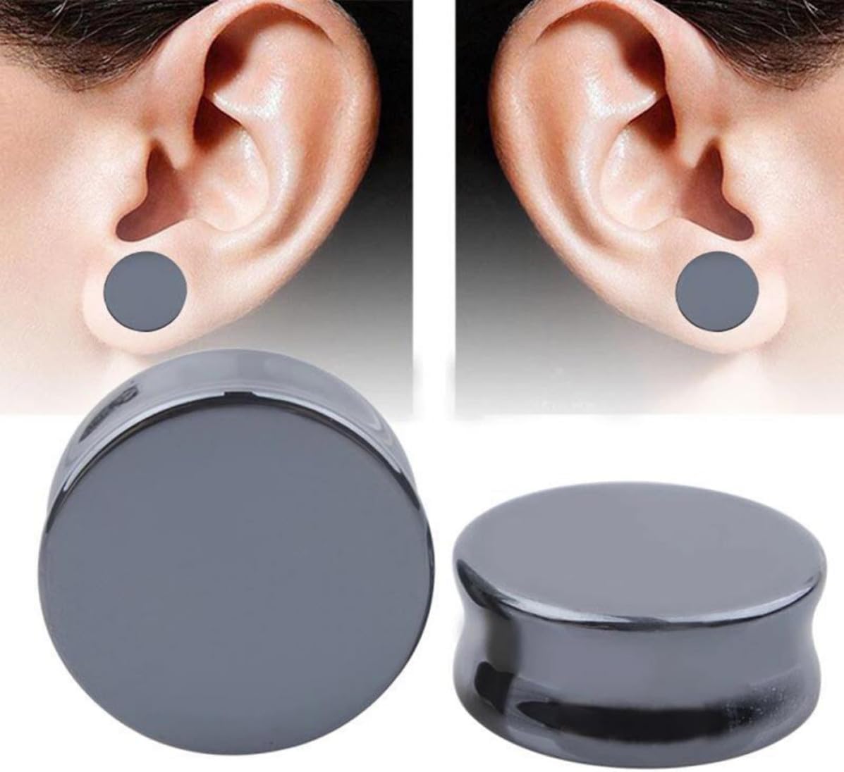POPETPOP 1 Pair 12mm Natural Gemstone Auricle Ear Expansion Plugs
