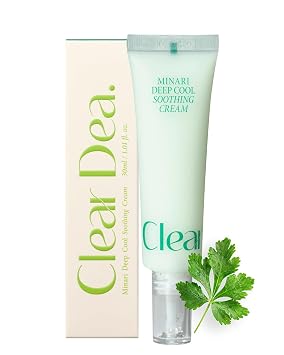 Minari Cool Soothing Cream for face K-Beauty Hydrating & Moisturizer with Korean Water Parsley, 30ml/1.01oz