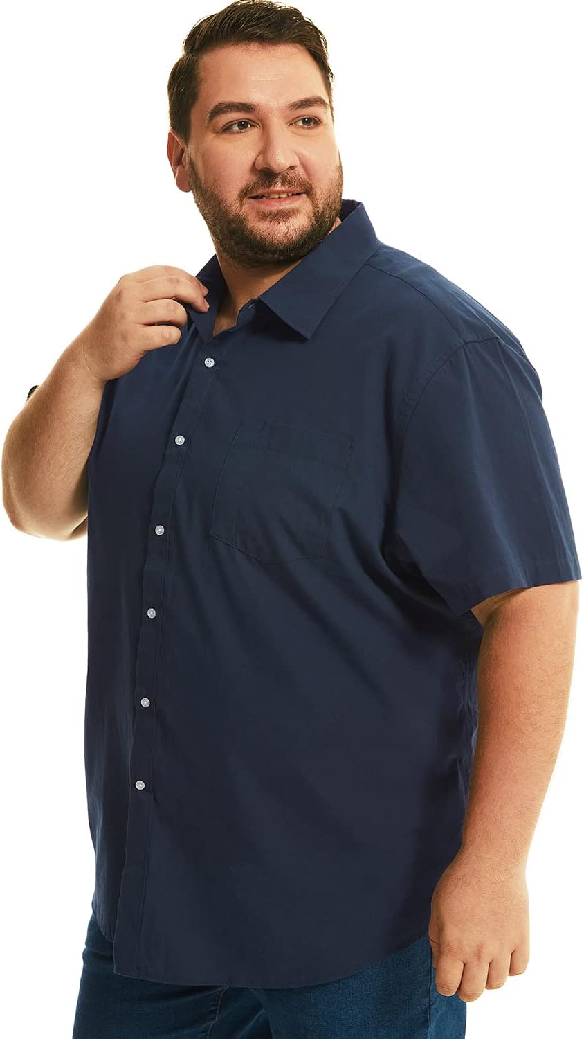 HOdo Big and Tall Mens Cotton Button Down Shirt 2XL-7XL - Image 6