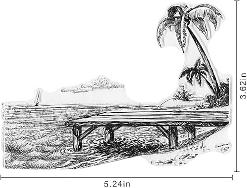 Miniatura 9 de Tree Bridge River Scenery Sellos transparentes para hacer tarjetas y decoraciones de álbumes de fotos, paisaje de lago de árbol, sellos de goma