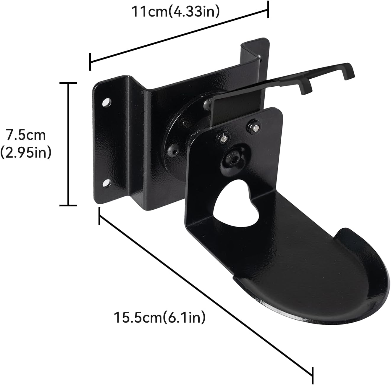 shinar Metal Wall Mount Wall Bracket Holder for Echo Spot 2024, Swivelling up to 360°, Tilts -50°/+50°, Accessories for Spot with Cable Management (Black)