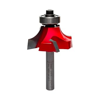 Freud Quadra-Cut Radius Rounding Over Bit with Perma-Shield Coating for Flawless Finish - 4 Cutters, 1/4" Shank Dia., 3/8" Radius, 2-3/16" Length - 34-114