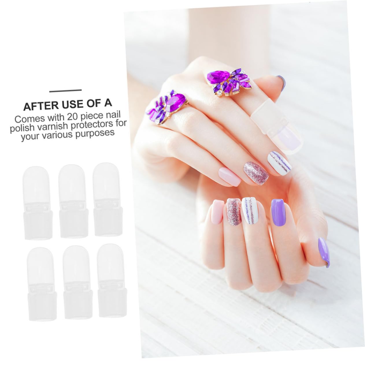 VALICLUD 30Pcs Nail Polish Varnish Protector Durable Manicure Art Cover for DIY Nail Care for Professional and Home Use
