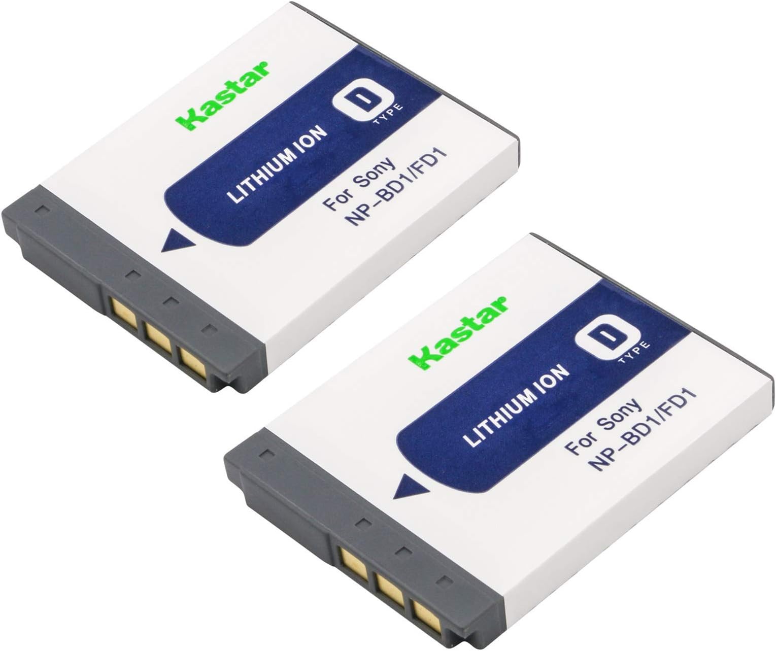 Battery (2-Pack) for Sony NP-BD1, NP-FD1, BC-CSD, TRN, TRN-U work with Sony Cyber-shot DSC-G3, DSC-T2, DSC-T70, DSC-T75, DSC-T77, DSC-T90, DSC-T200, DSC-T300, DSC-T500, DSC-T700, DSC-T900, DSC-TX1 Cameras