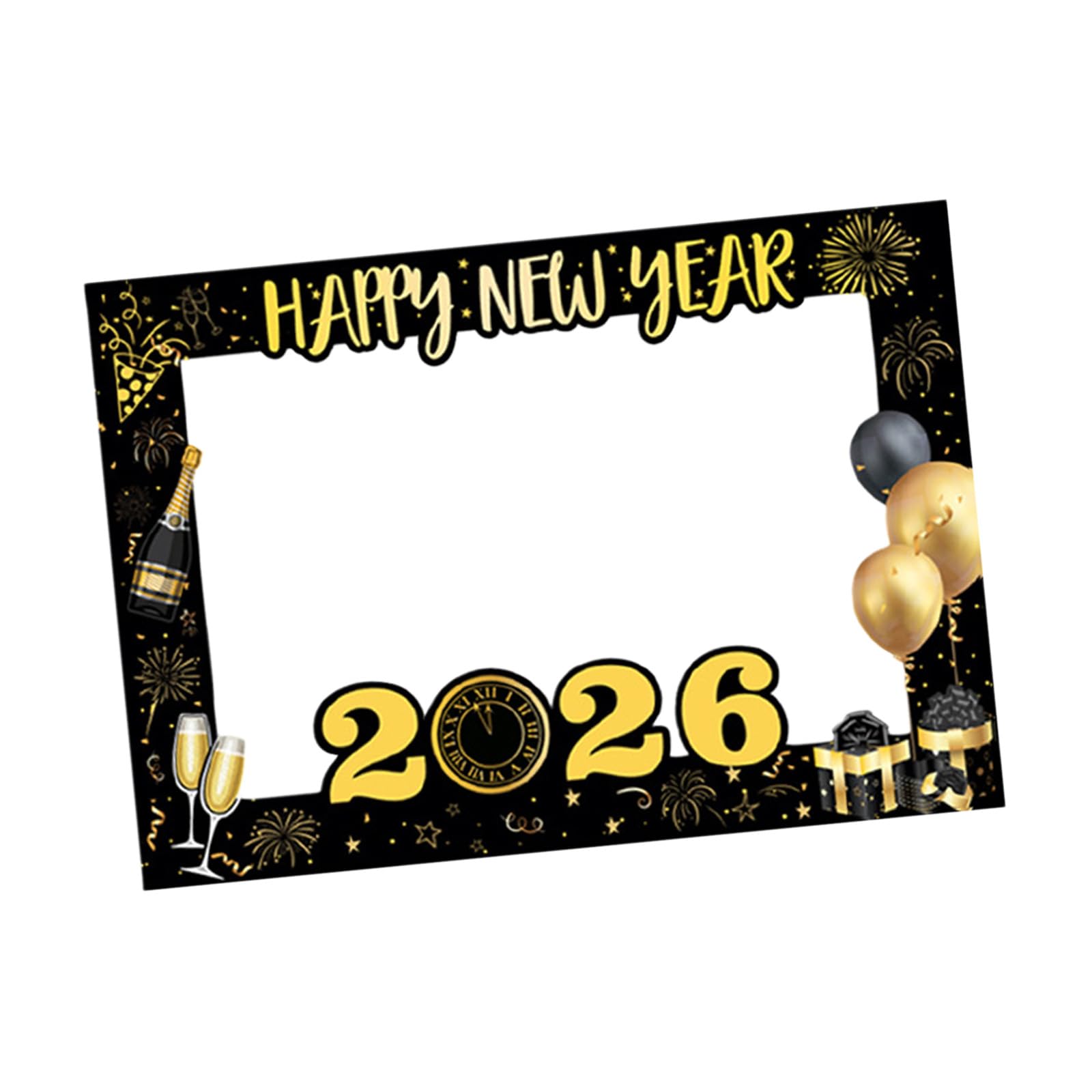New Year Handheld Photo Booth Frame for Celebration Decoration Party Supplies for Outdoor Event Family Gatherings New Year Props