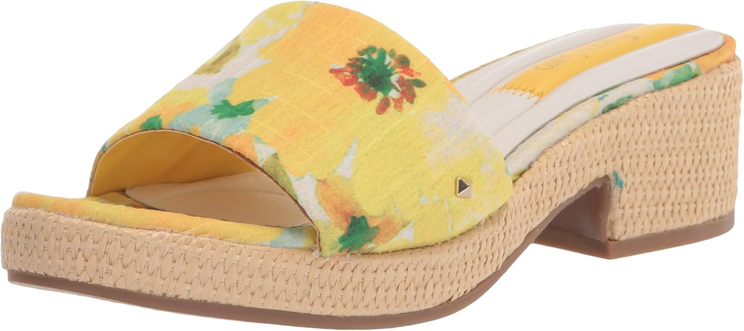 Franco Sarto Womens Pony3 Slide Sandal Lemon 10 M