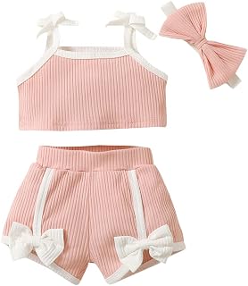 Hopscotch Girls Cotton And Polyester Solid T-shirt and Shorts with Headband in Pink Color Price In India