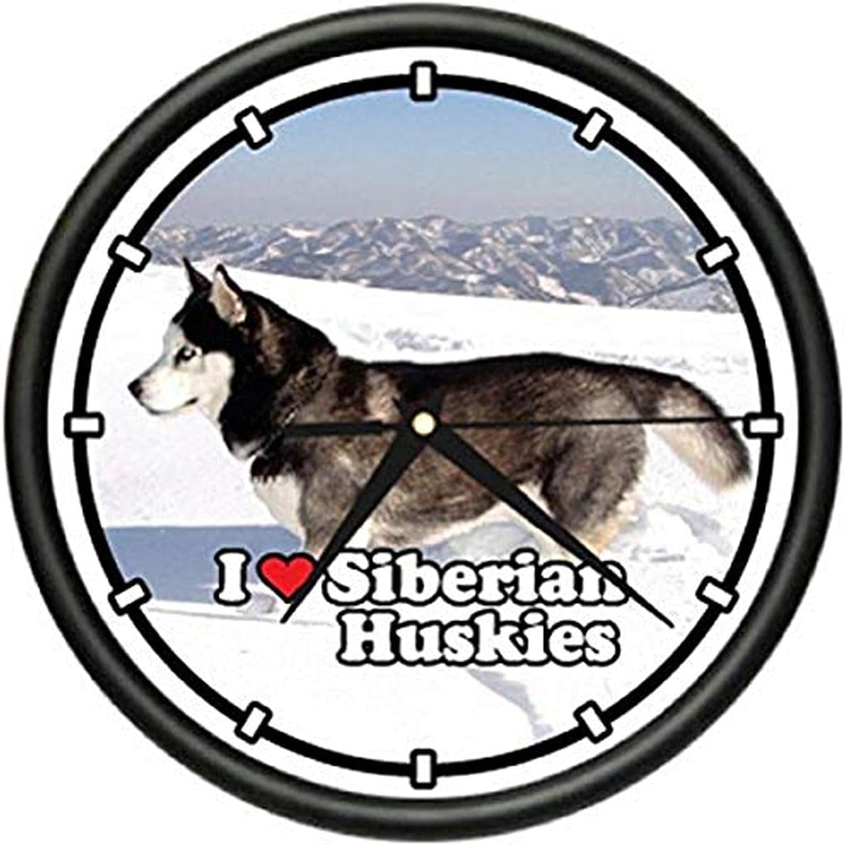 Siberian Husky Wall Clock Huskies Dog Breeder Gift