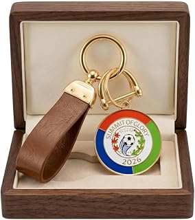 Leather Soccer Keychain, World Soccer 2026 Fans Heavy Duty Key Ring Holder with Anti-Lost D-Ring and Metal Clip,Sports Party Favors Team Practice/Game Day, Gifts for Football Lovers, Players