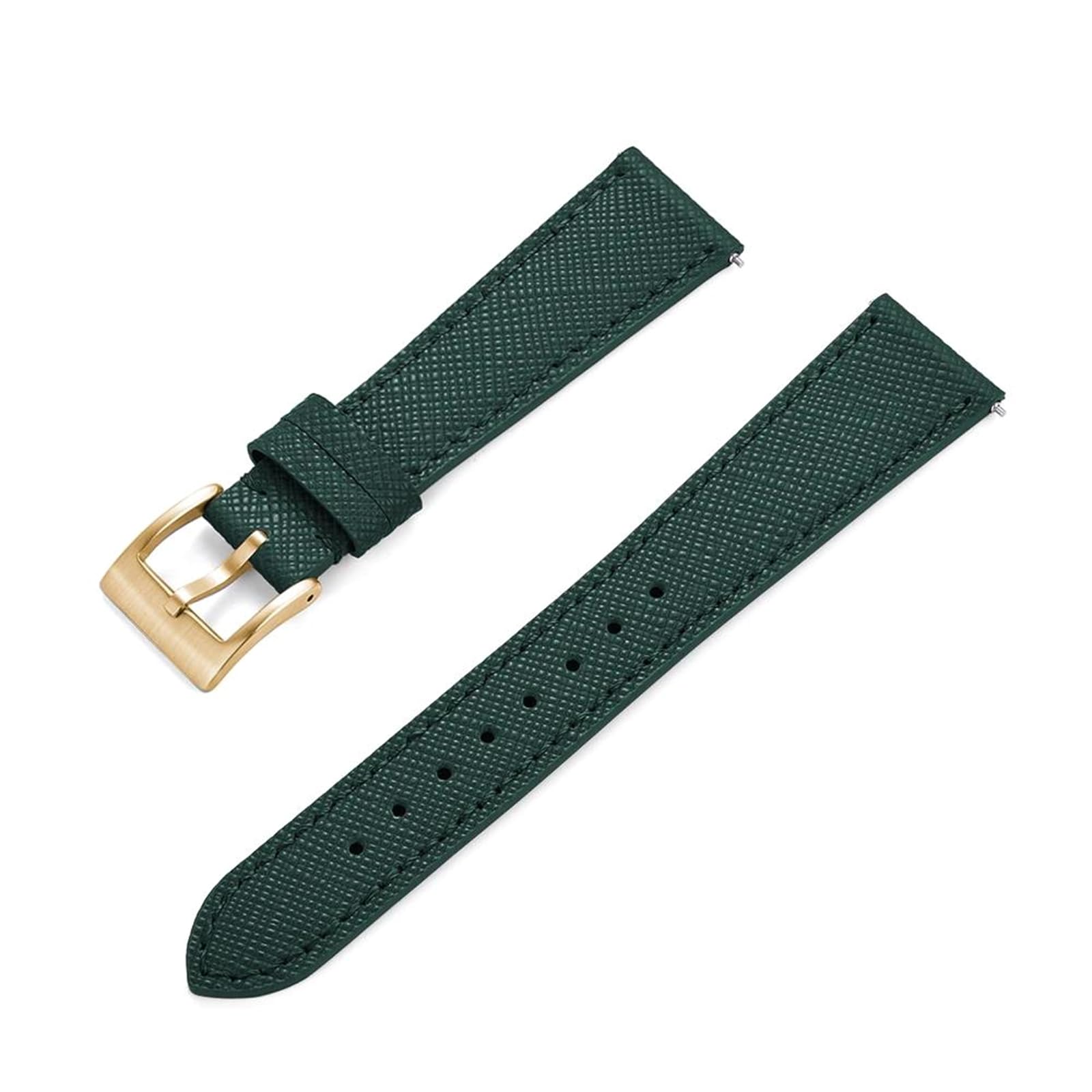 Correa de cuero genuino de 22 mm en color verde oro para sustitución de accesorios 8