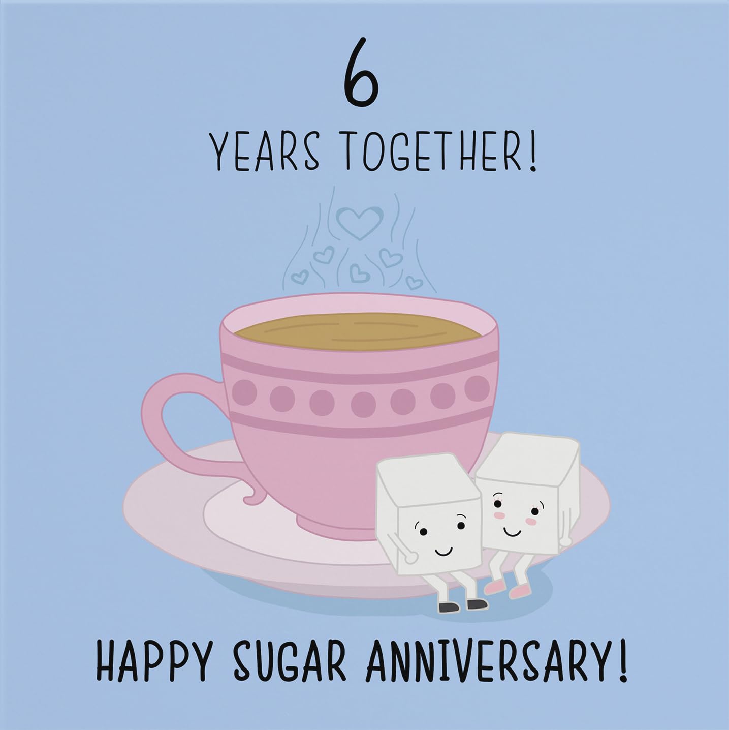 Hunts England - 6th Wedding Anniversary Card - Sugar Cubes - Happy Sugar Anniversary - 6 Years Together! - Iconic Collection - Fun Card - Image 2
