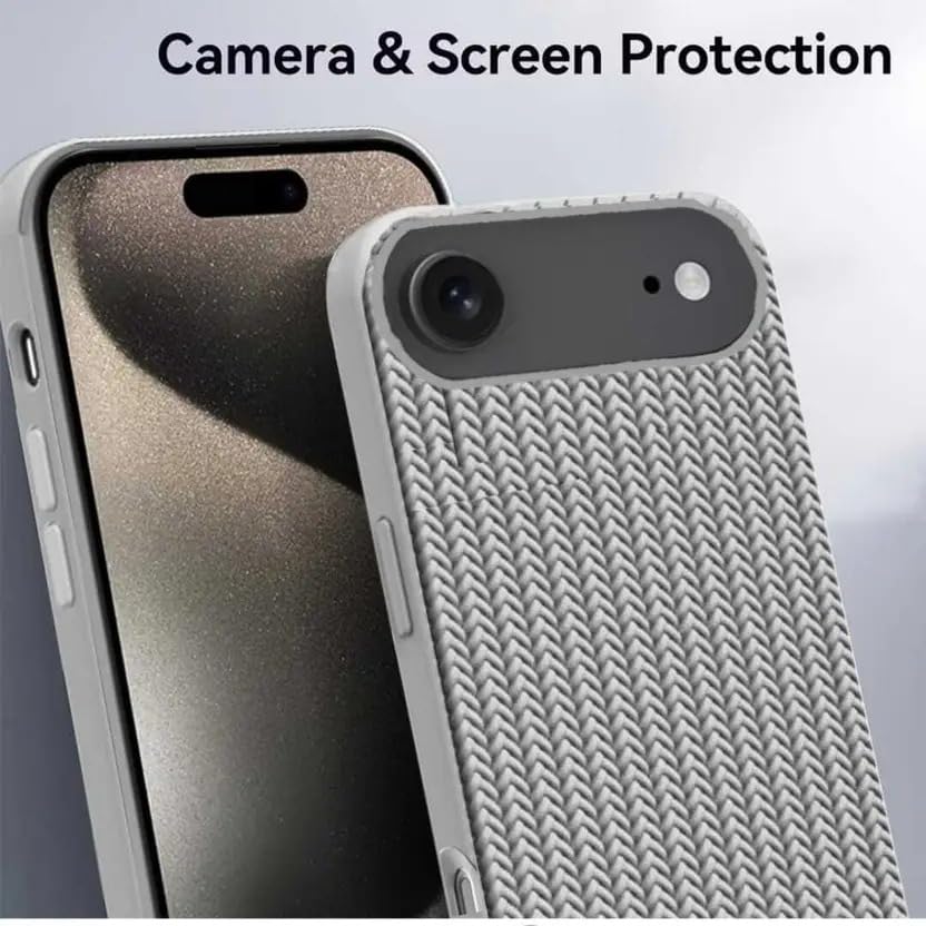 Image of Compatible with iPhone 17 Air | Premium Textured Microfiber Candy Protective Case | Shock-Absorbing Back Cover with Enhanced Camera Guard (Gray)