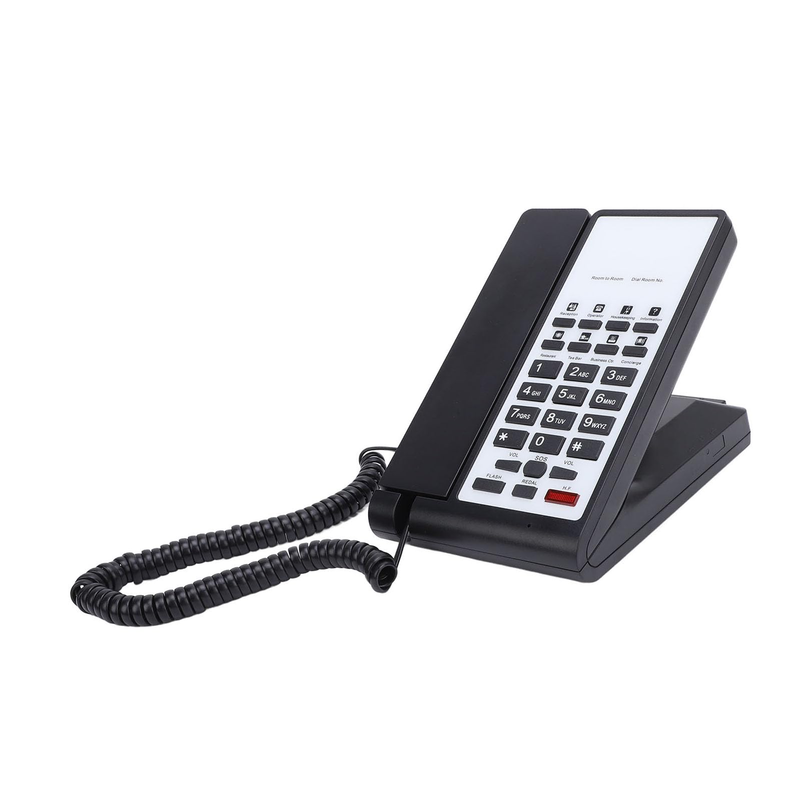 Hotel Business Telefono con Filo Amplificazione Vocale Indicatore di Chiamata in Vivavoce Bianco ABS 1 Set