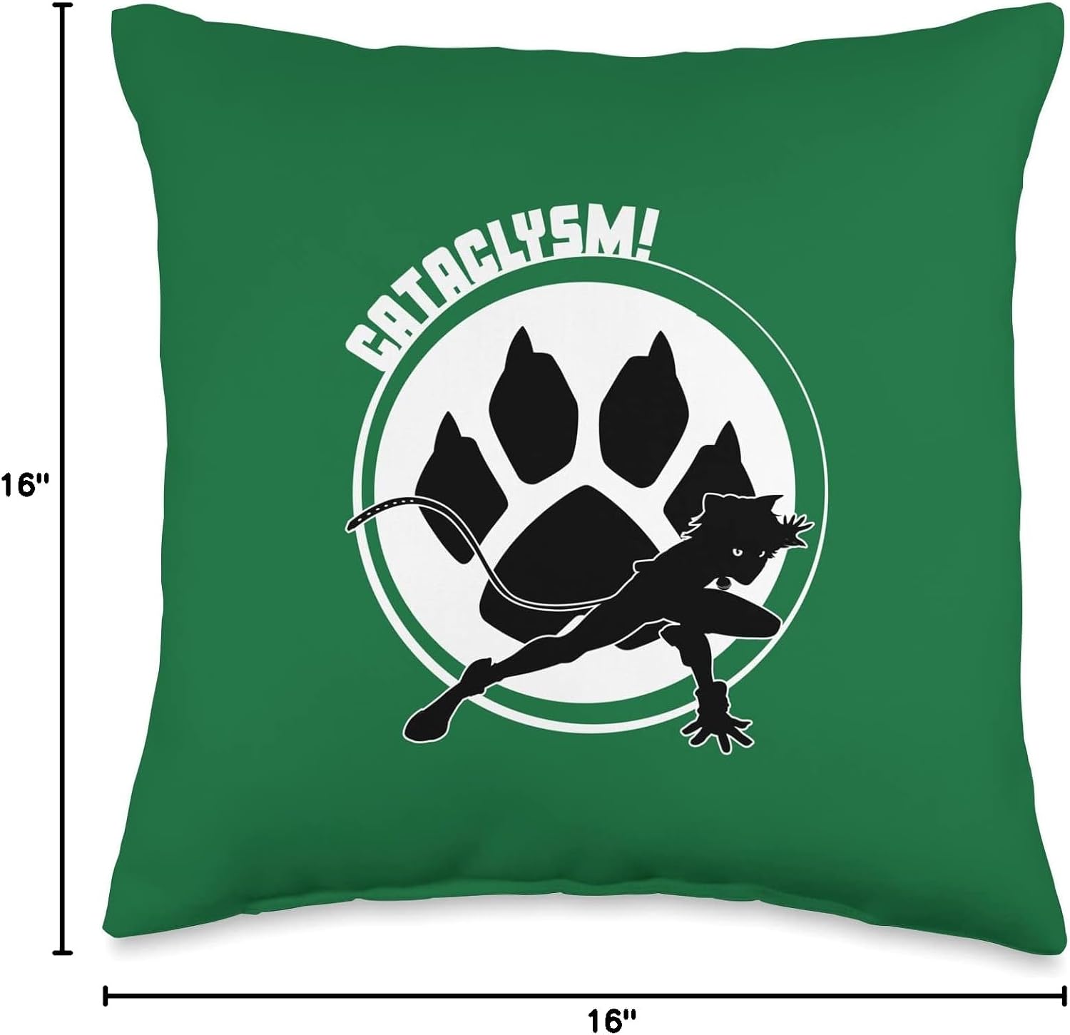 Miraculous Ladybug Silhouette Cat Noir Cataclysm Throw Pillow