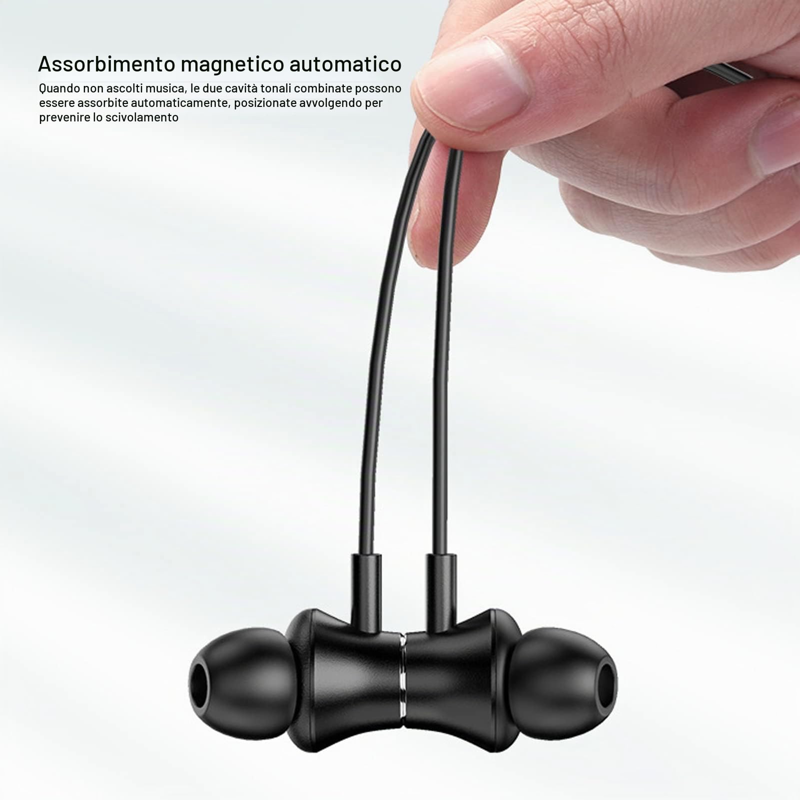 Cuffie Bluetooth con Archetto da Collo, IPX5 Impermeabili Wireless In Ear Auricolari Sportivi Magnetici, Auricolari Stereo con Cancellazione del Rumore per Sport, Allenamento