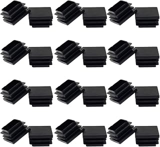 24Pack 32mm (1 1/4 Inch) Square Plastic Plugs, End Caps for Square Tubing/Black