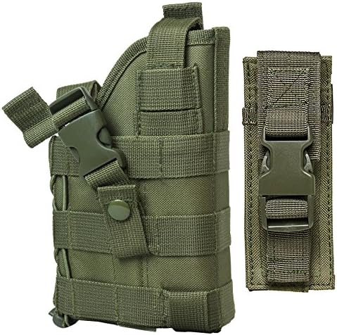 MOLLE Tactical Green Holster with Free Pistol Magazine Pouch/The Holster Fits COLT Kimber para 1911 S&W M&P Ruger American P85 P89 P90 P345 SR1911 SR9 SR40 SR45 Handgun Pistols