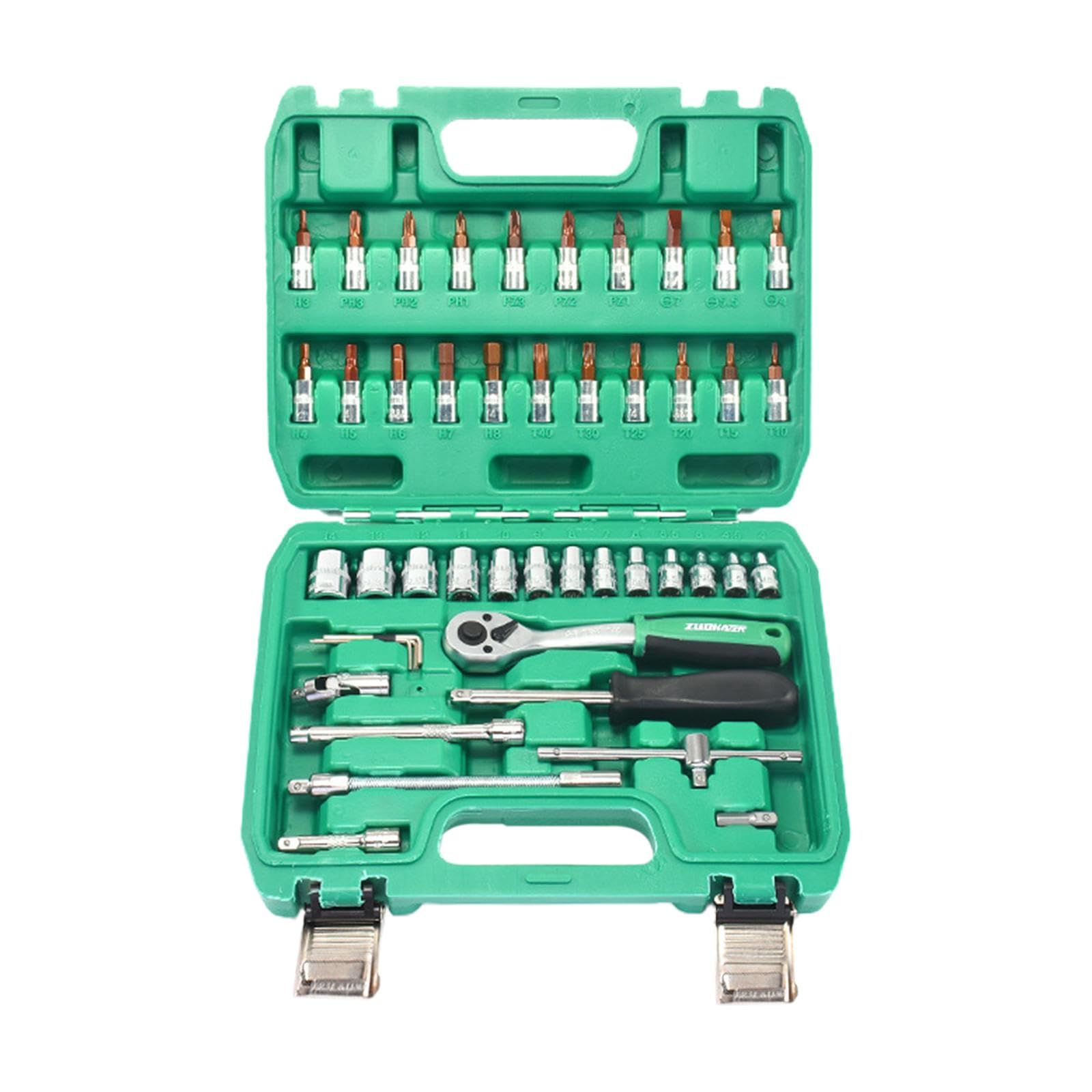 Coffret d'outils de tuyauterie 46 pièces avec clé à cliquet et mallette de rangement