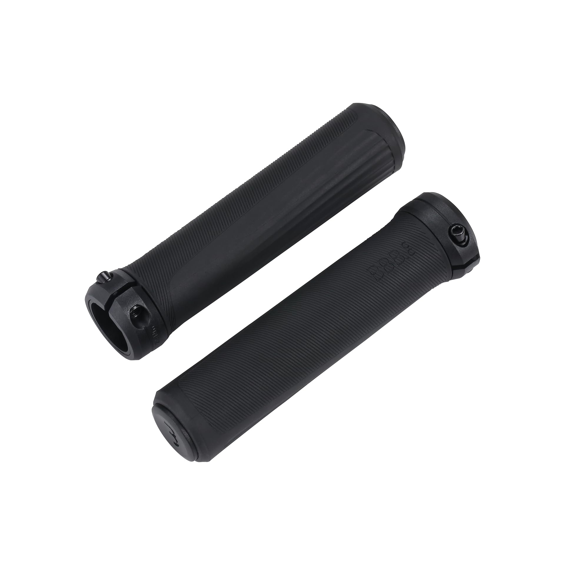BBB Cycling SteadyActive Ergonomic Bicycle Grips - 132mm Comfort Handlebar Grips with Kraton & Gel Layers - Screw-On Lock Mechanism - Black/Grey - BHG-115
