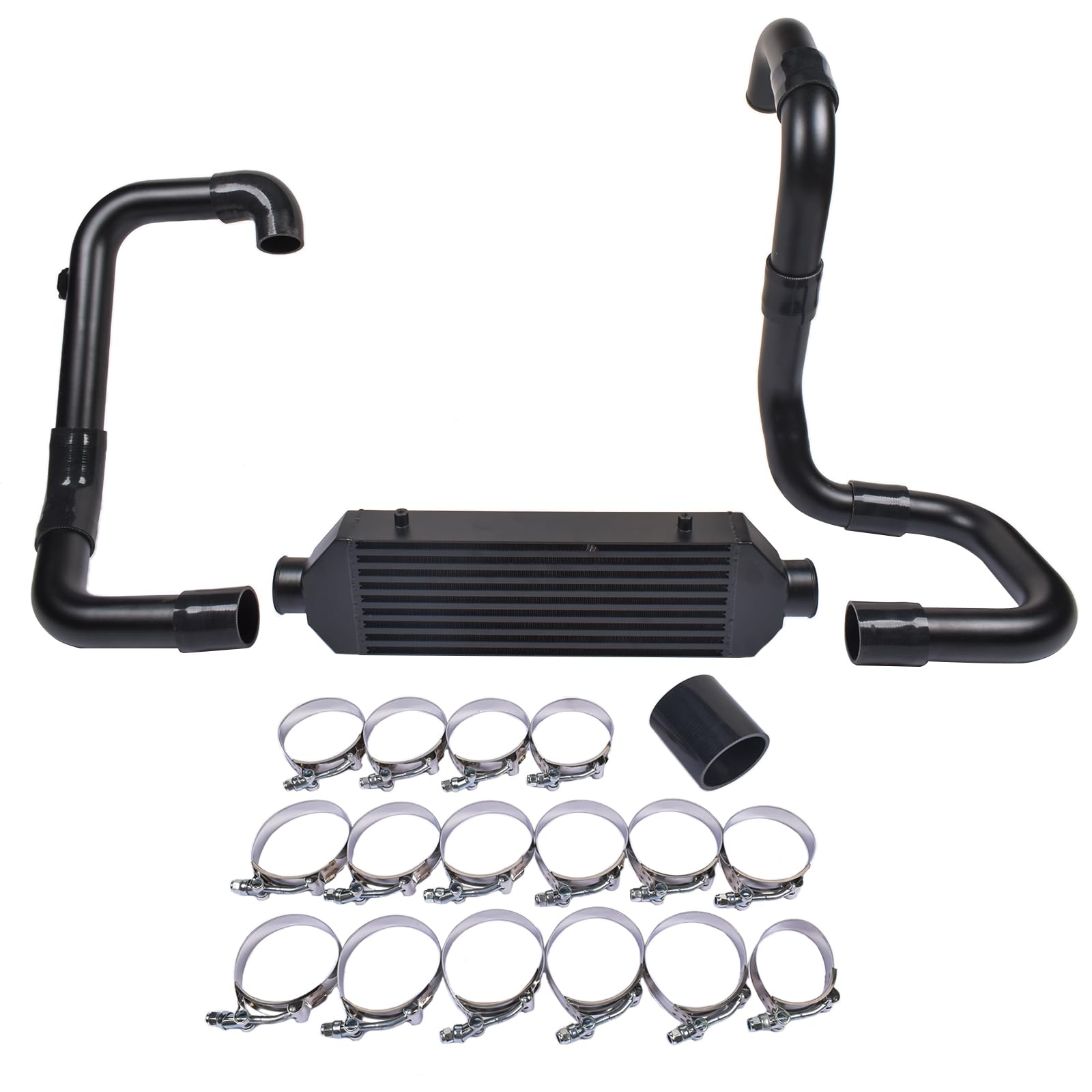Kit de enfriador de aire con soporte frontal negro Kit de intercooler compatible con Golf MK4 A3 8L Leon 1.9TDI 1998-2005
