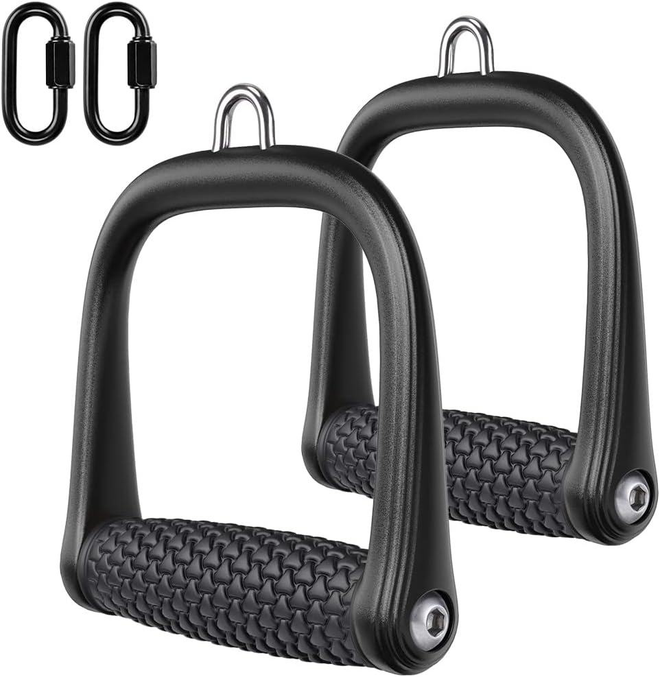 D Handle Cable Attachment, Cable Attachments for Gym, Non-Slip and Comfortable Grip, Solid Aluminum Alloy Handle, Suitable for Home and Gym