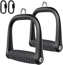BeneLabel Gym Handgrip, 2 x Cable Attachment Strength Training for Upper Body / Cable Pull / Fitness Workout Bands / Pulley System / Crossover Triceps with Rotating Handle & 2 Carabiners
