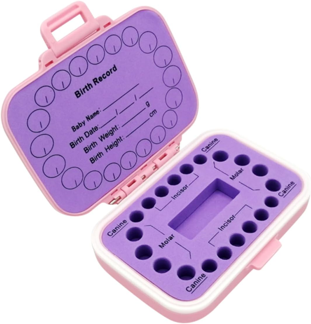 Toddmomy Baby Tooth Fairy Box Keepsake Storage for Boys and Girls Sturdy 304 Stainless Steel Tooth Holder Organizer Memory Record for Toddlers and Children