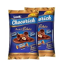 LuvIt Chocorich Assorted Eclairs Chocolate Birthday Party Gift Combo – Hazelnut, Dark Choco & Classic, 60 Pieces, 960g – Pack of 2