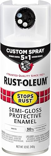 Vista 128 de Rust-Oleum 376885 Pintura en aerosol 5 en 1 personalizada para prevención del óxido, 12 onzas, transparente brillante