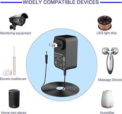 Miniatura 7 de Adaptador de fuente de alimentación de 12V 2A 24W 100-240V 50-60Hz Cargador de alimentación para cámara CCTV 12Vdc Barra de sonido LED Tiras Luz