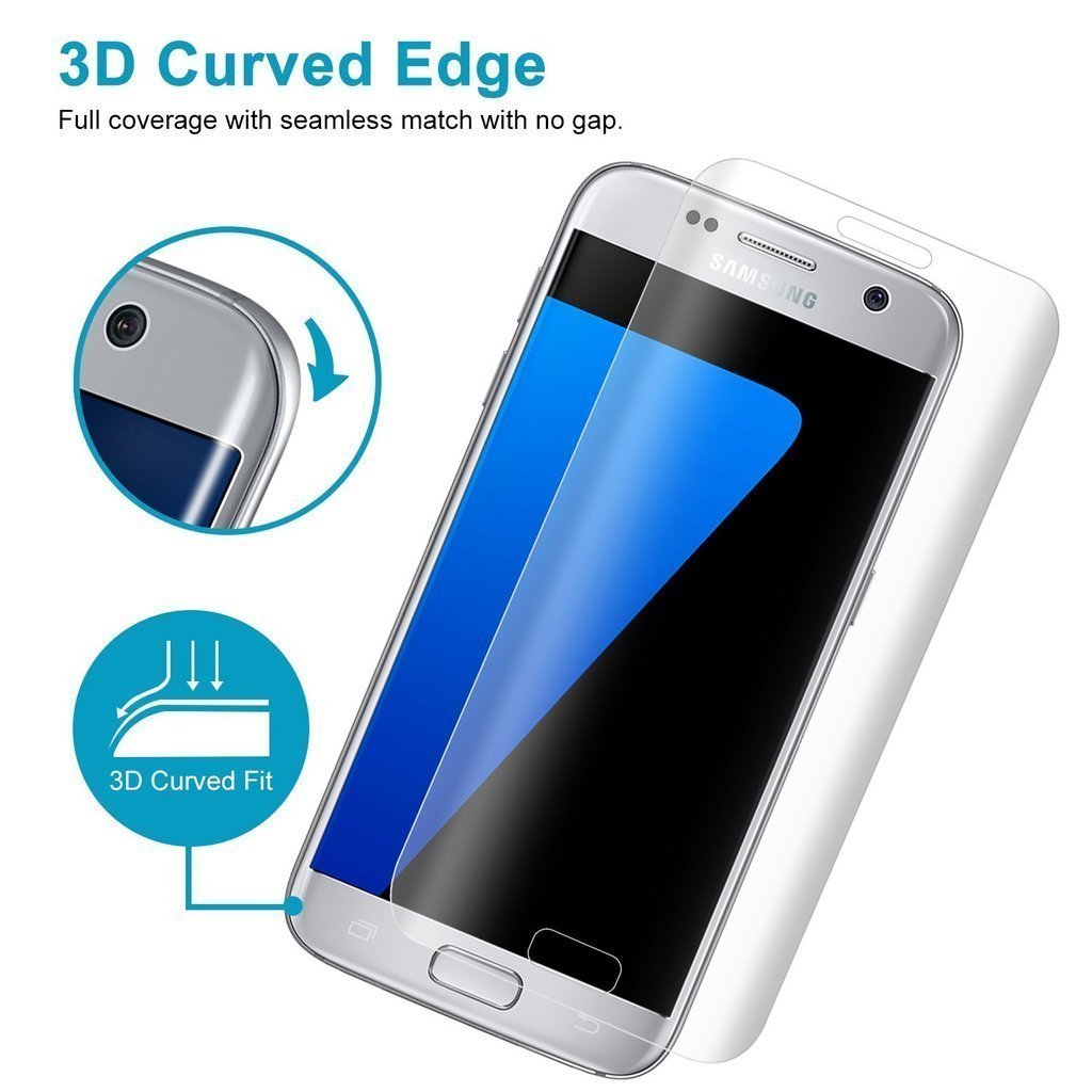 Galaxy S7 Edge Screen Protector,Galaxy S7 Edge Glass Screen Protector[9H Hardness][Full Screen Coverage] Tempered Glass Screen Protector for Samsung Galaxy S7 Edge