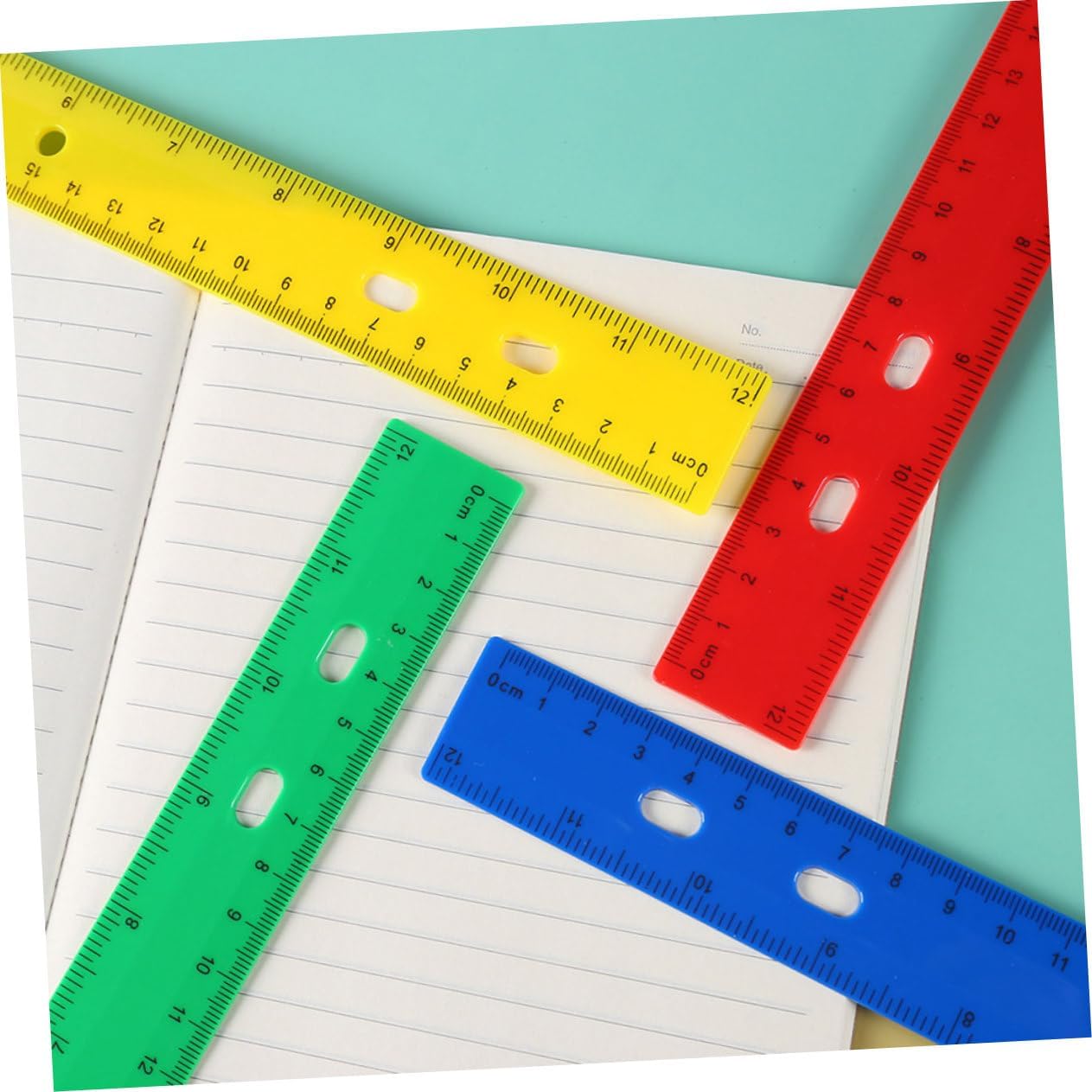 SHINEOFI 12Pcs Plastic Rulers for Students Measuring Ruler for Classroom Office Supplies and Drawing Portable Multi Use Straight Edge Ruler