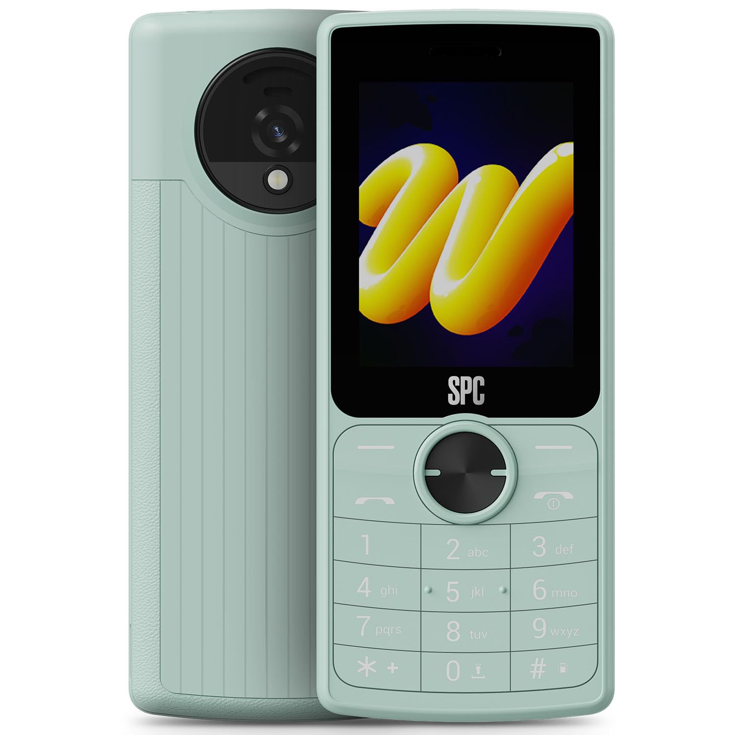 SPC Wild Cool - Téléphone Basique pour déconnexion/1er Mobile, Menthe | Sans applis ni réseaux sociaux, 4G, radio FM, appareil photo, connectivité Bluetooth, écran 2,4" et prise pour écouteurs