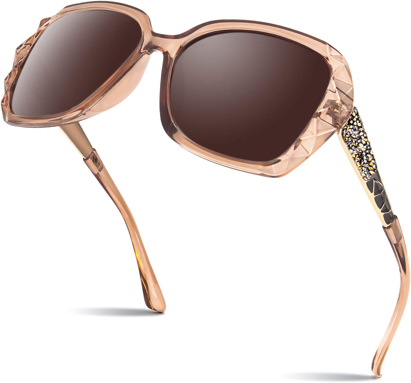 SunierSunglasses Womens Polarized Oversized Trendy Sun Glasses Fashion Ladies Shades 100% UV400 Protection S85