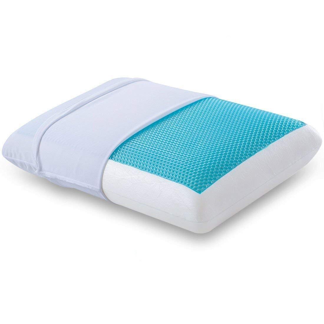 Sealy Essentials Memory Foam Gel Cooling Pillows, White,Standard/Queen