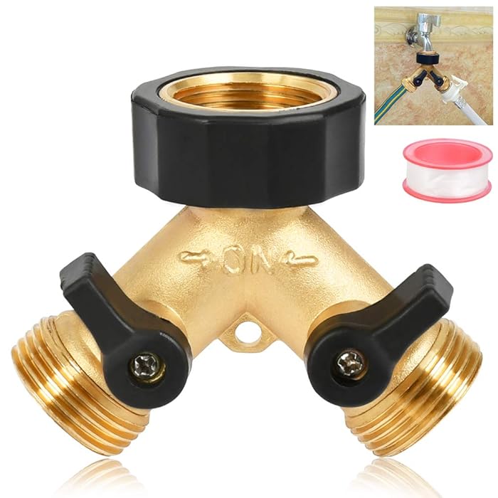 Buy TIMESETL 2 Way Brass Tap Manifold,3/4" Tap Y Splitter Two Way