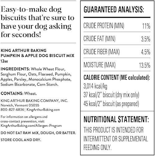 Miniatura 7 de King Arthur Baking Company - Mezcla de galletas para perros, calabaza y manzana, golosinas caseras para perros, 12 onzas