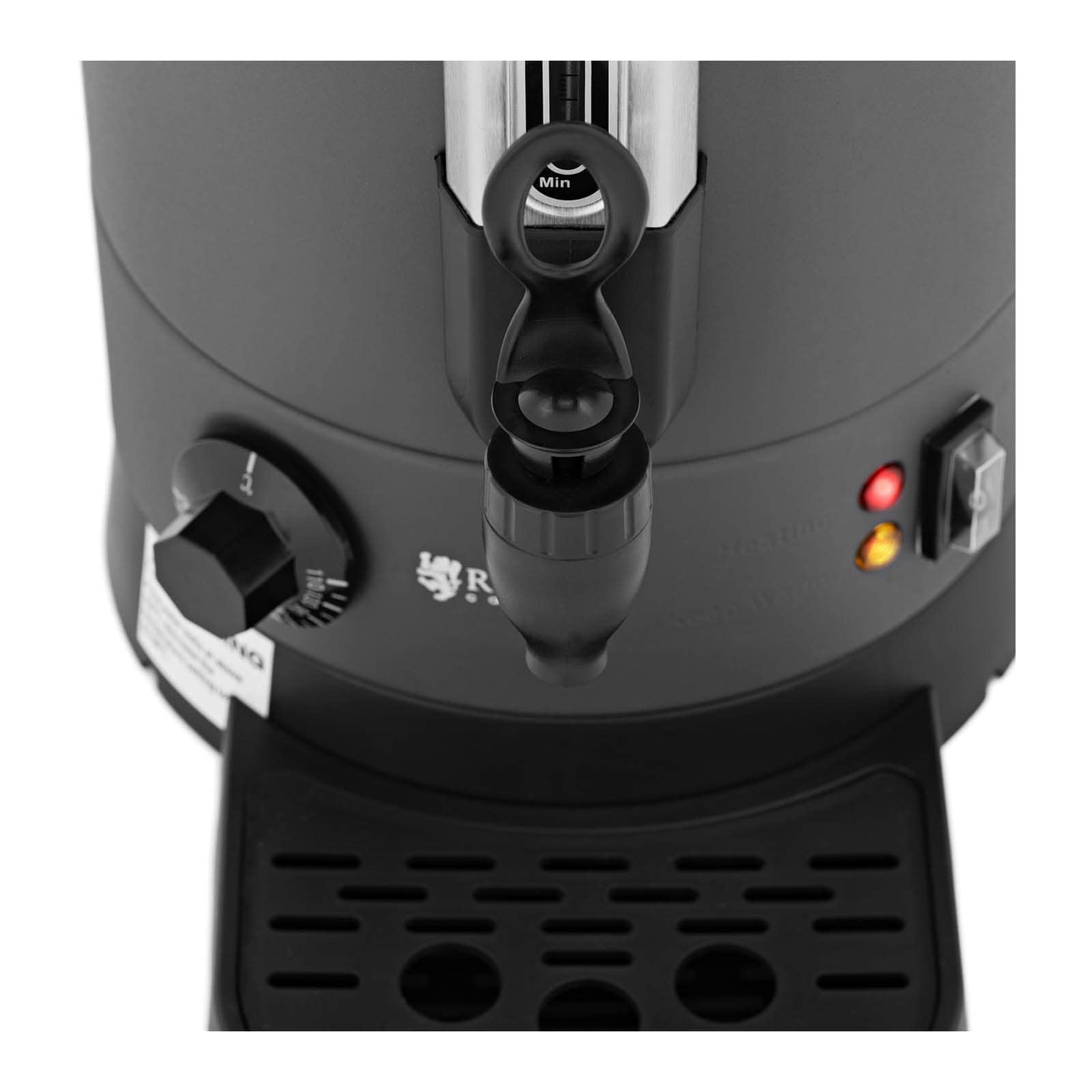 Royal Catering RC-WBDWC6G Hervidor de agua 6,1 L 1500 W Bandeja de goteo Hervidor de agua Acero Inoxidable Hervidor de Agua Caliente Dispensador de bebidas calientes