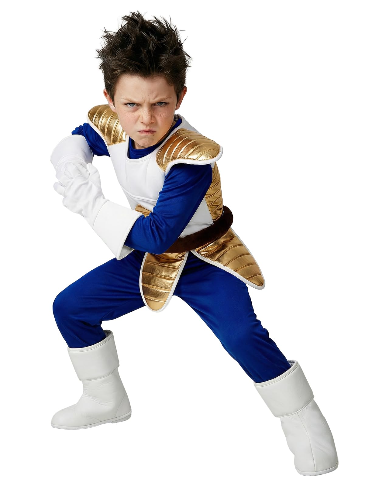 – Funidelia | Kids Vegeta Costume Dragon Ball for boy Manga, Saiyan, Cartoons - Costume for kids accessory fancy dress & props for Halloween, carnival & parties - Blue