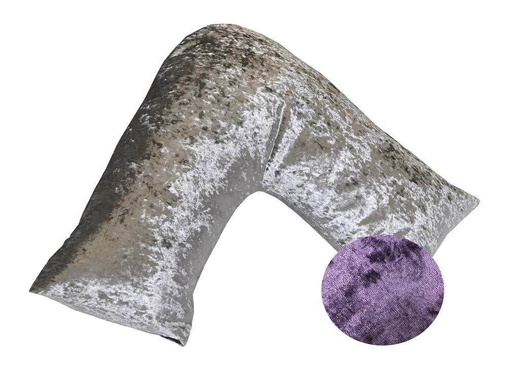 Lancashire Beddineg Grape V Shape Pillow With A Colour Crushed Velvet Cover