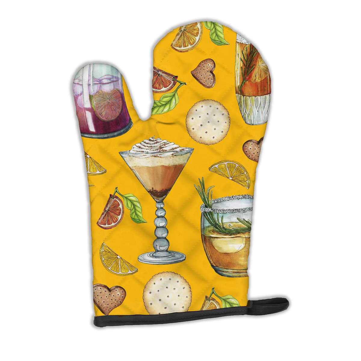 Caroline's Treasures Drinks and Cocktails BB5202OVMT Gant de Cuisine Doré Tissu Multicolore