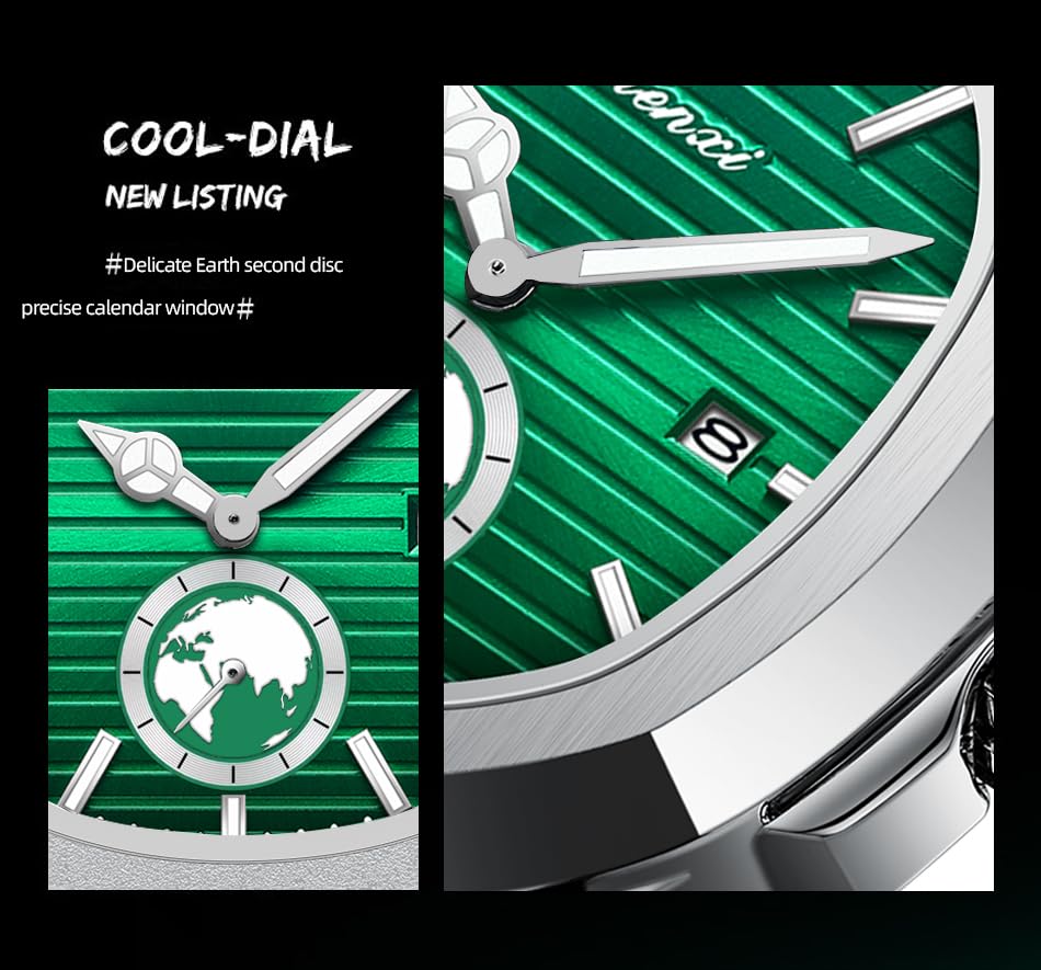 Image of Gosasa Fashion Men's Watches Date Business Watch Stainless Steel Luxury Style Luminous Quartz Waterproof Analog Display Male Wristwatch