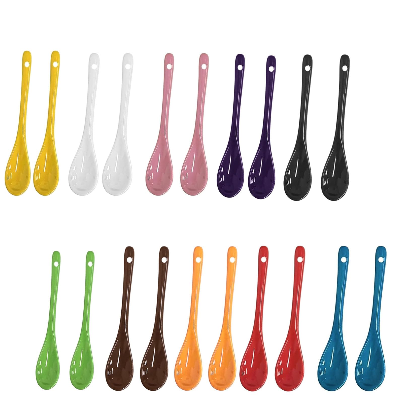 20 Pezzi Cucchiai per Uova in Porcellana, 12cm Cucchiaini da Caffè Particolari, Colori Cucchiai in Ceramica per Tè, Cucchiaio per Dessert, Caffè, Marmellata e Yogurt