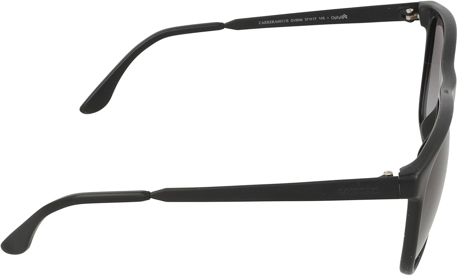 Carrera Sunglasses (Safilo Group) CA6011/S Rectangular Sunglasses, Shiny Black, 57 mm