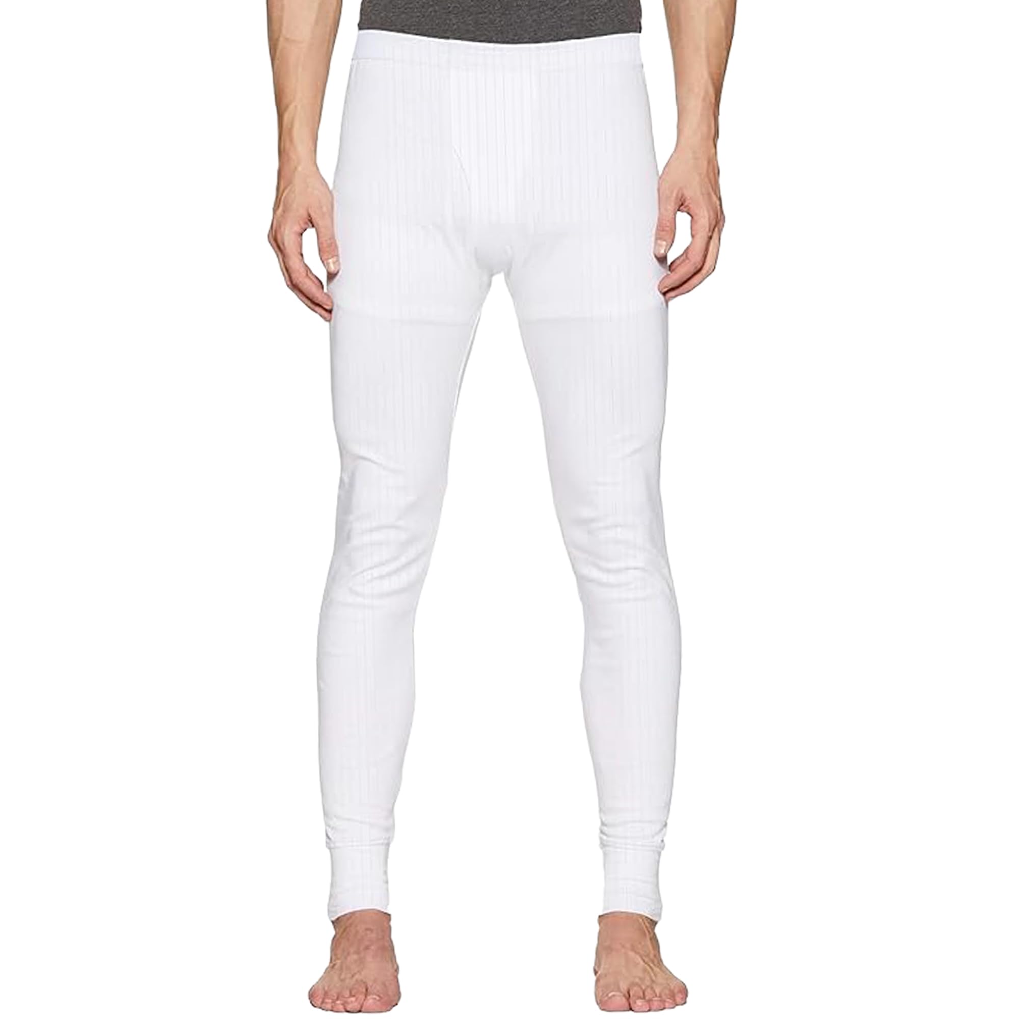 Men's Parka Thermal Trouser | Super Combed Cotton Rich Regular Fit Body Warmer Pant | Soft, Breathable & Naturally Insulated Winter Underpant White-image-3