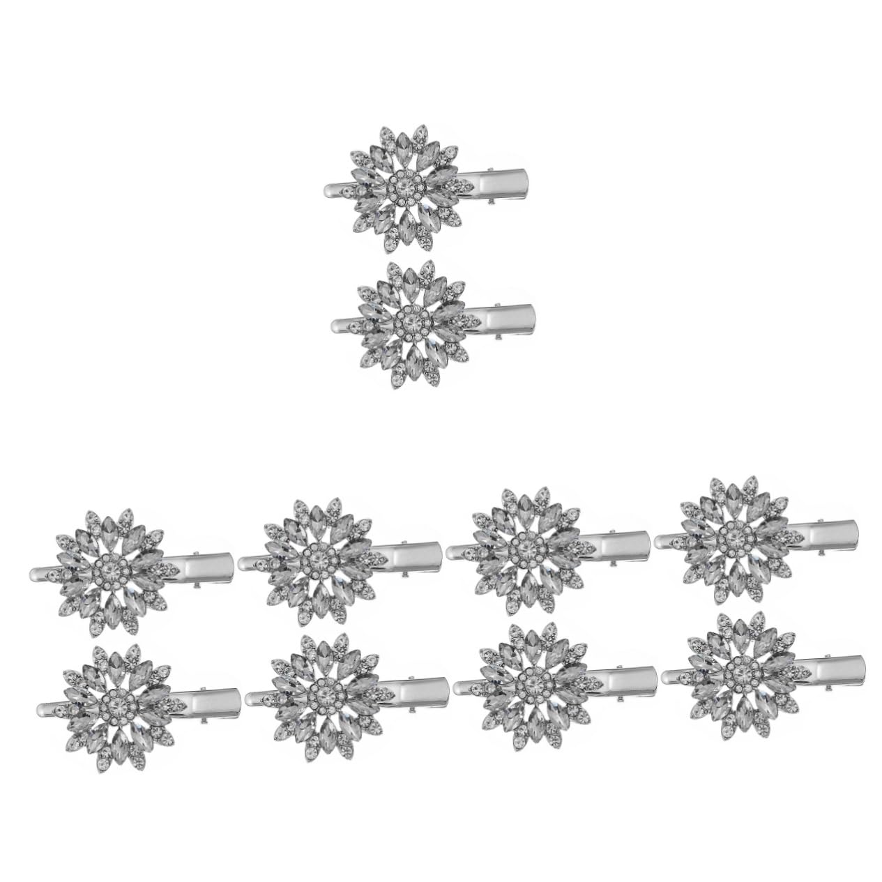 Beavorty 5 Set Di Fermagli Per Con Doppio Fiore E Strass Per Donne Con Fermaglio Per Su Tutti I Lati Per Decorazioni Da Donna Per Shopping E Feste 2 Pezzi*5