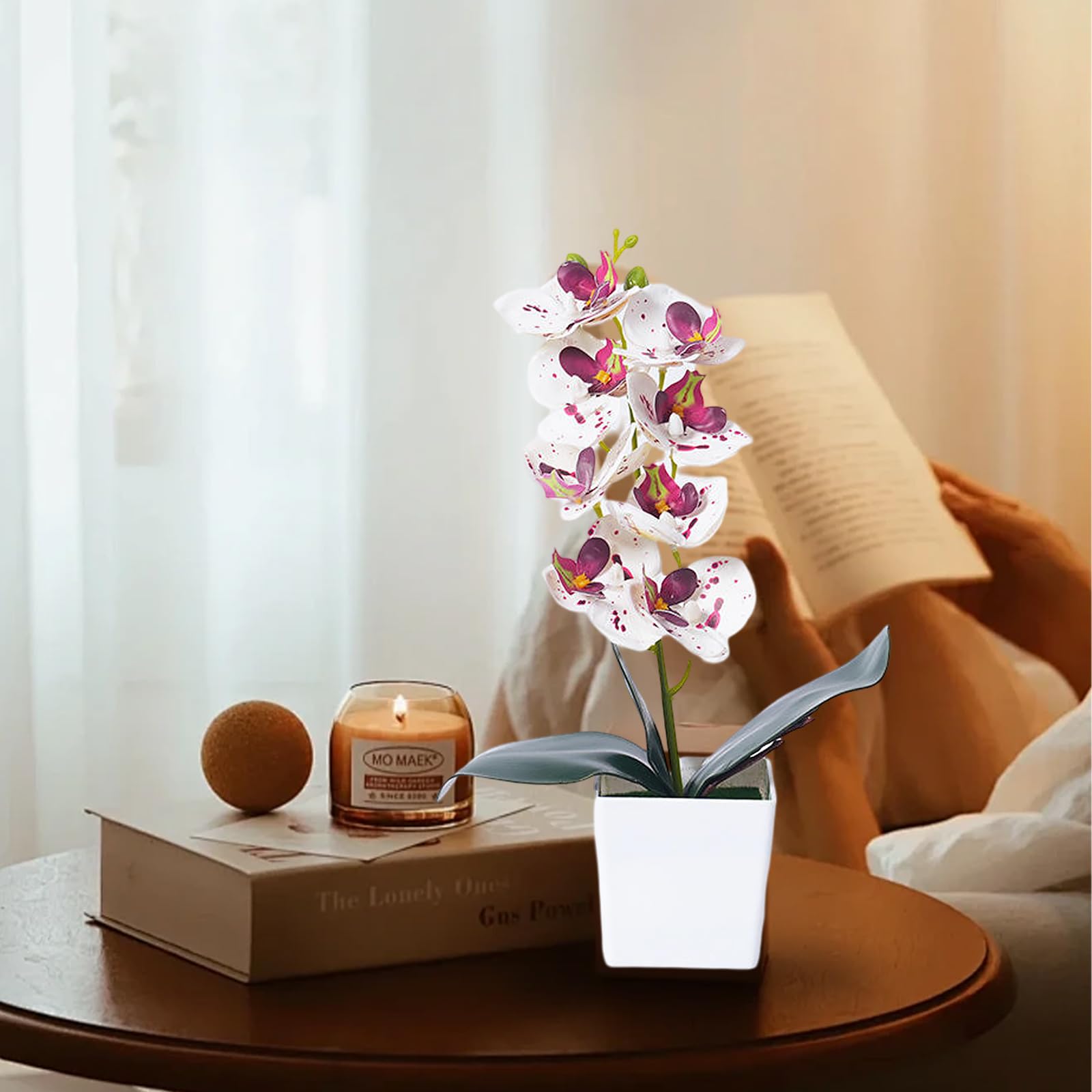 3 sztuczne doniczki orchidei 30 cm roślina kwiaty balkon | ze sztucznymi plastikowymi doniczkami dekoracja kwiatowa dekoracja biurowa