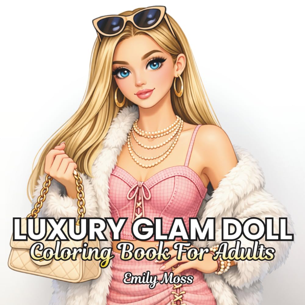 Luxury Glam Doll Coloring Book for Adults: 50 Stylish Fashion Dolls, Modern Glam Girls, Luxury Outfits, and Beautiful Trendy Characters for ... and Creative Coloring (Glam Dolls Collection)
