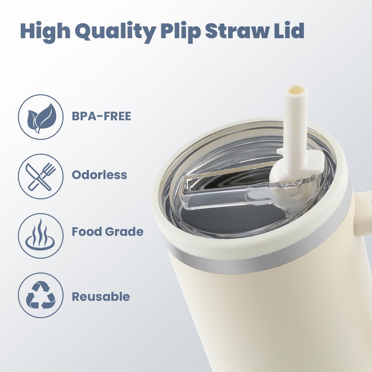 2 Pack Stanley Lid Replacement 40 oz, for Stanley H2.0 Quencher Cup Accessories, Dust-Proof Straw Cover for Stanley Cups, Spill-Proof Design, Stanley Cup Accessories - Image 2